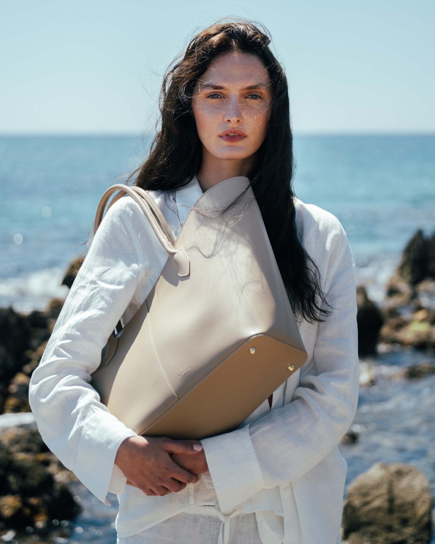 Hayfay Loren Shoulder Bag – Misty Beige Calfskin